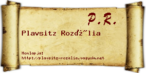 Plavsitz Rozália névjegykártya
